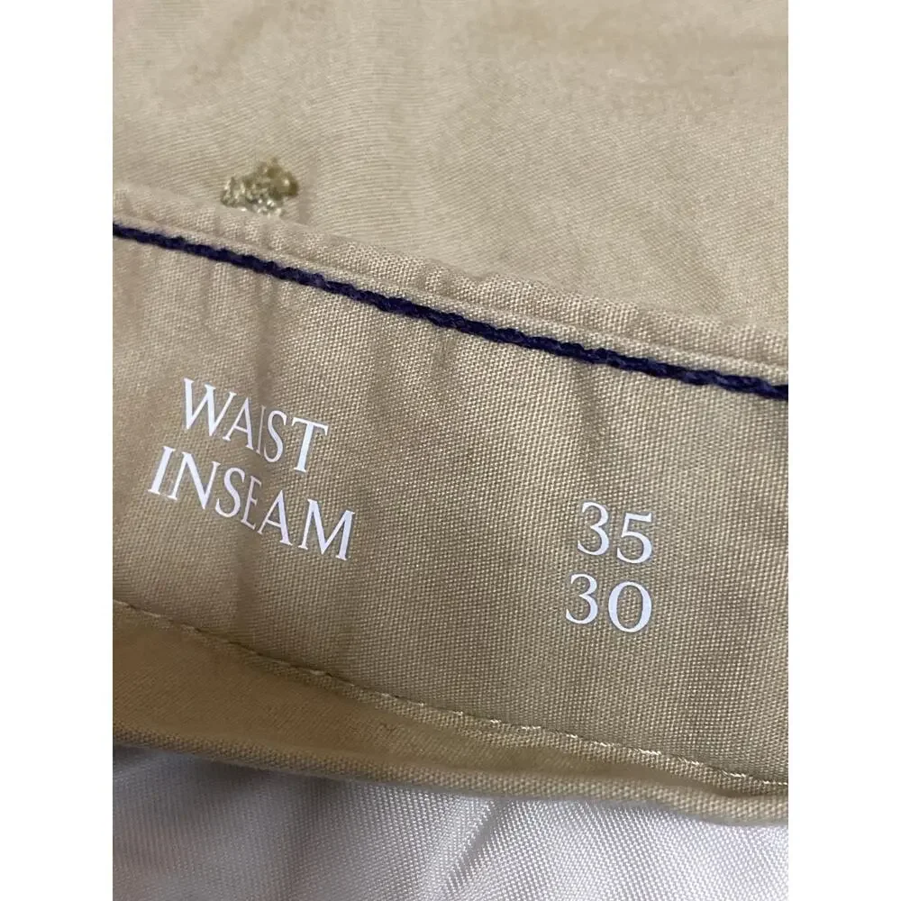 Banana Republic Men's Tan Beige Straight Leg Chino Khaki Trousers Pants Size 35